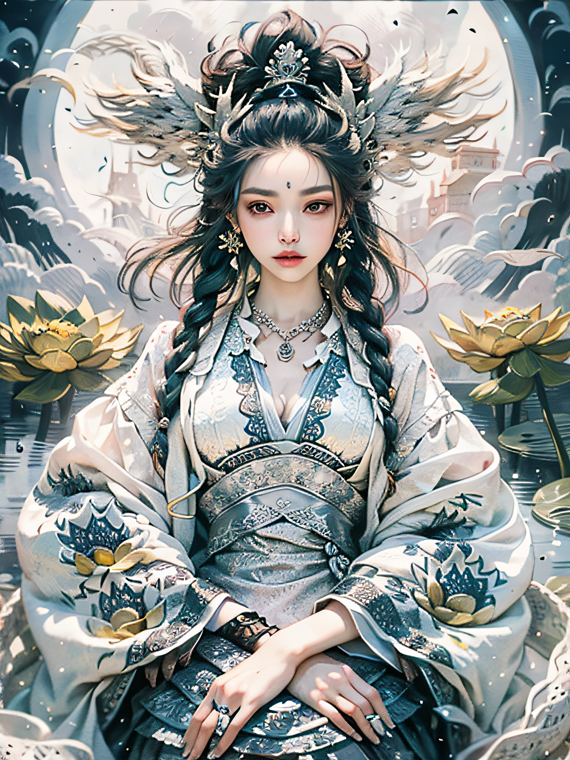 He was dressed in a moon white necklace silver fine pattern bottom brocade,Large lotus patterns appear on the white clothes。A white silk thread tied more than half of the dark blue hair tall behind her head,The black eyes under the willow eyebrows are like the ink that cannot be dissolved。