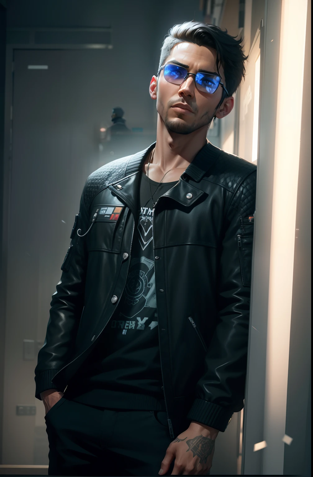 Change background cyberpunk handsome boy, realistic face, 8k, ultra realistic]
