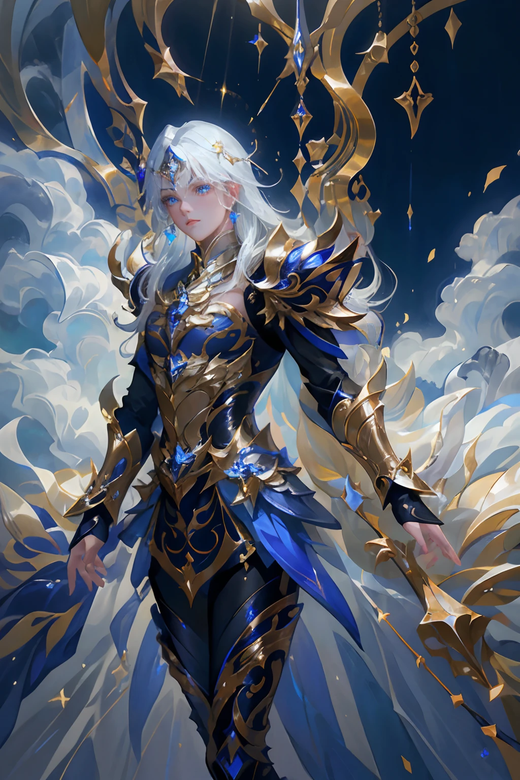 Ultra-high saturation,(tmasterpiece), fully body photo,(best qualtiy), (1girll), starryskybackground,Wearing shiny gold armor, Sexy lingerie type armor,Expose your chest,Expose the waistline,Exposing thighs,cool-pose, Saint Seiya Armor, messy hair,high detal, Anime style, Cinematic lighting, Sparkle, god light, Ray traching, filmgrain, hyper HD, textureskin, super detailing, Anatomical correct, A high resolution,Ultra-high saturation,hight contrast,High-gloss armor,Smooth skin,Serious expressions,Dark room,