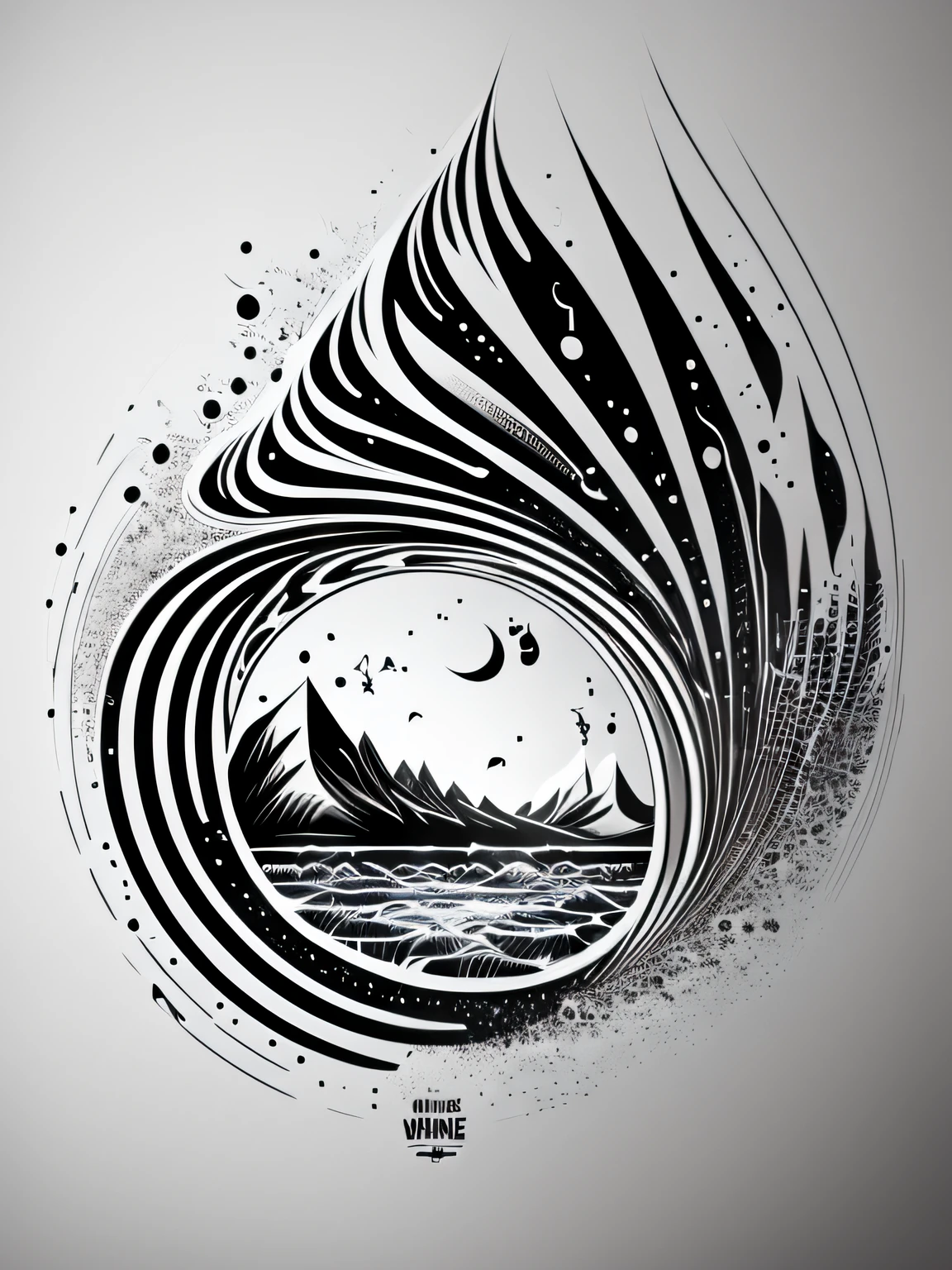 A logo with the meaning of saving water,white backgrounid,Black and white ,Concise drawing,vectorised,contours,