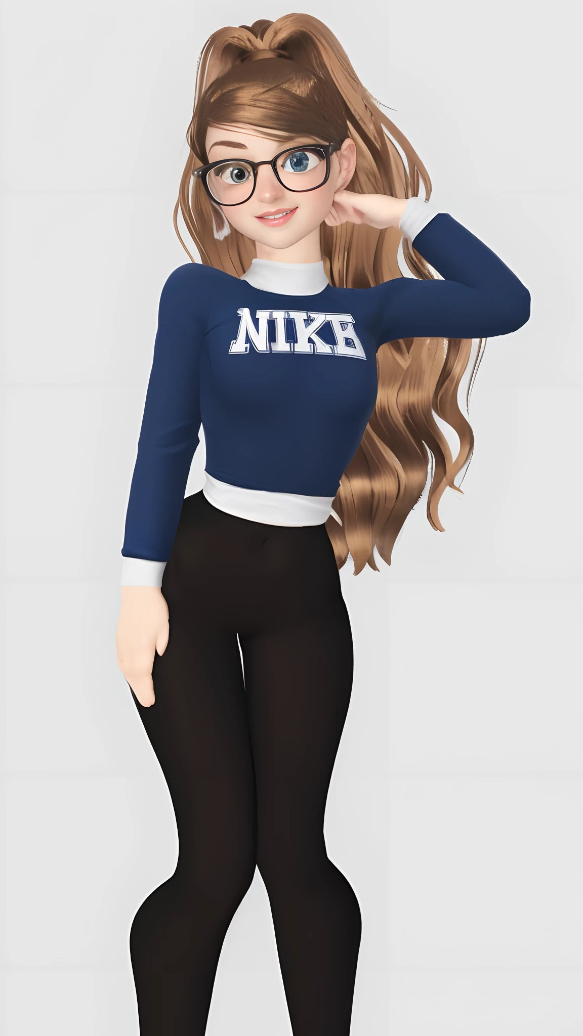 Make equal to the attached image a closeup of two women in tight pants and a blue top, thicc, detalhes do corpo inteiro, hands behind her body pose!, Pose divertida de corpo inteiro, corpo inteiro altamente detalhado, em roupas! altamente detalhado, tiro de corpo inteiro hiperdetalhado, full body and head view, corpo inteiro altamente detalhado, Corpo extra detalhado, corpo inteiro detalhado, corpo inteiro feminino, Pose casual, rosto detalhado, realista perfeita aparecia humana textura da pele humana, realista , melhor qualidade existente,sem bordados, indentico a imagem anexada