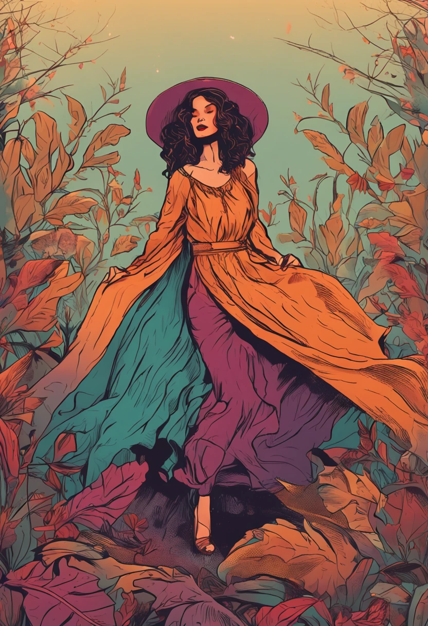 A beautiful woman hides with clothes and spells out the words "chat four"