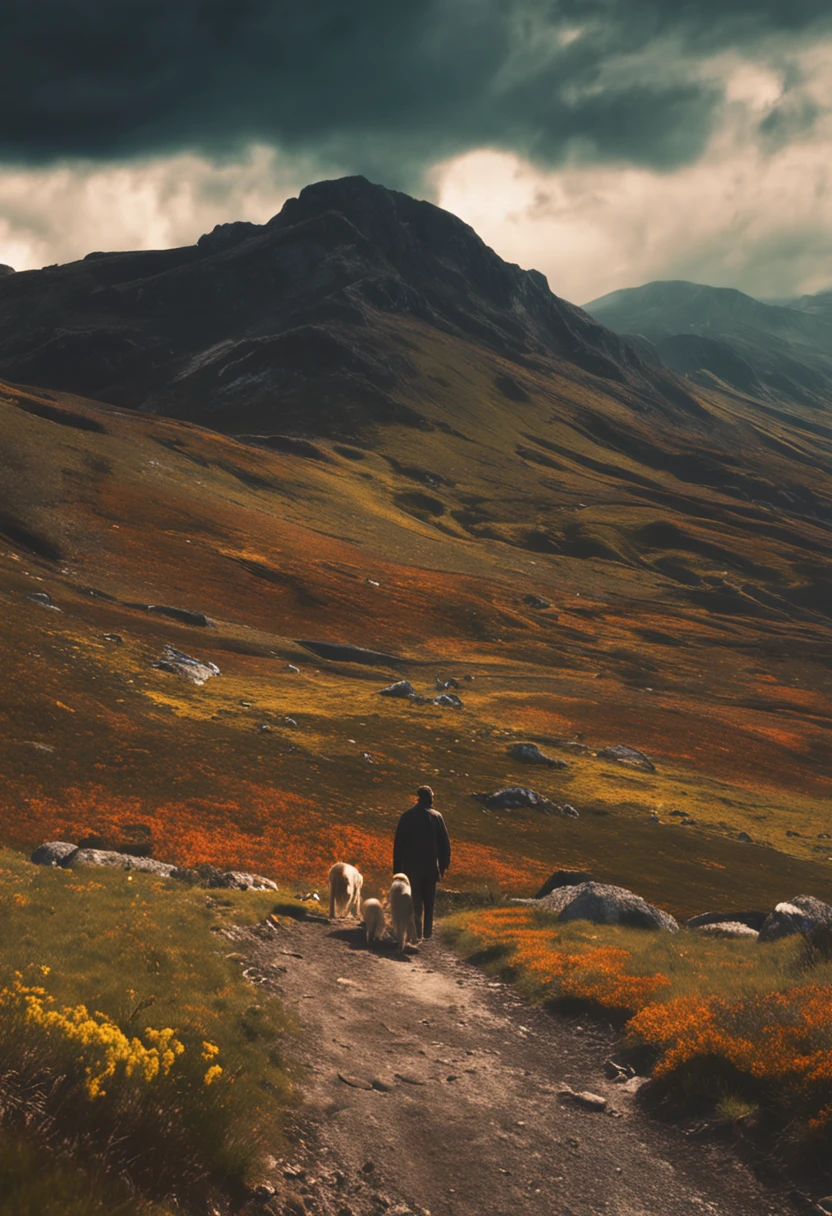 Dad chatted four and hid in the landscape