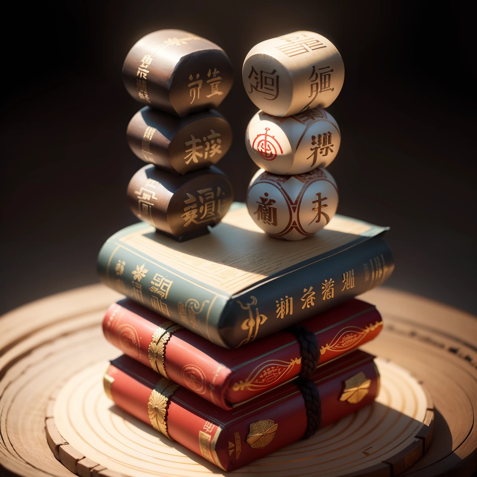 There is a balance in the ring,On the left and right sides of the balance are placed small towers stacked on top of Kaiyuan Tongbao and "RMB"。An open book rests on the scales,On the left and right of the pages of the book are written in the seal characters of "Fa" and "Jing"。On the inner and lower sides of the ring, two ears of rice grow along the ring。The base color is red,The balance is gold。