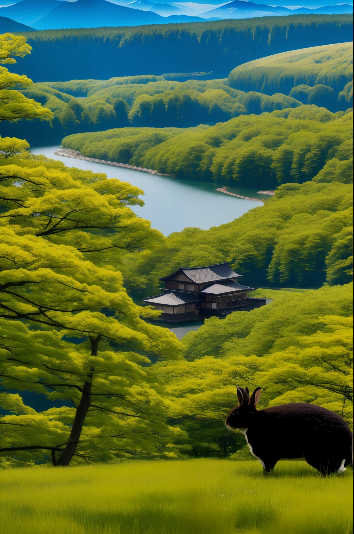 Hokkaido、Sapporo、Black rabbit、Live action、vast scenery、Realisticity、high-level image quality、