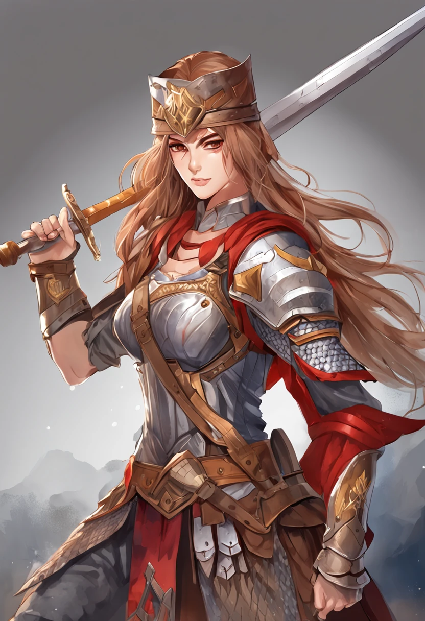 Teenage Centurion Warrior, Red and gray armor, Men and women working together, Man and woman side by side, Pretty Face, Clean face, Highly detailed face, Happy, Female Warrior, Hyper Detailed, 8K, unreal enginee 5, celebrating, Anime-style girl with beautiful whole body, clean detailed faces, intracate clothing, analogous colors, Glowing shadows, beautiful gradients, depth of fields, CLEAN IMAGE, Soccer field settings, High quality, high detailing, High Definition, Luminous Studio graphics engine, Cute face, Heroic, Sword, Victory, Full body, extra detailed face, Bright eye, Beautiful Girl, Fantasy, Everyday Color, insanely detailed and intricat, Hyper realistic, super detailed, Ultra HD, Vivid, low angles