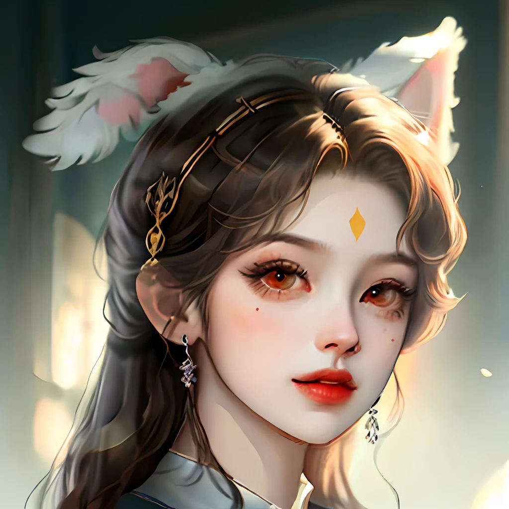 Brunette Shota,red - eyed,Short rabbit ears,Elegant and elegant