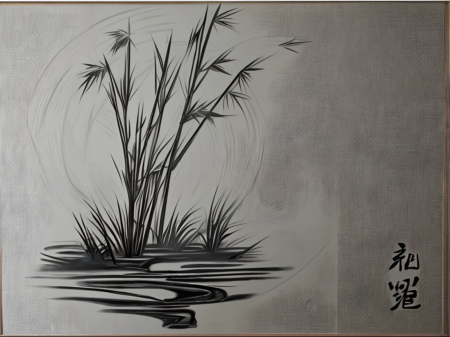 bamboo,individually,black andwhite,Gongbi Chinese painting,water ink