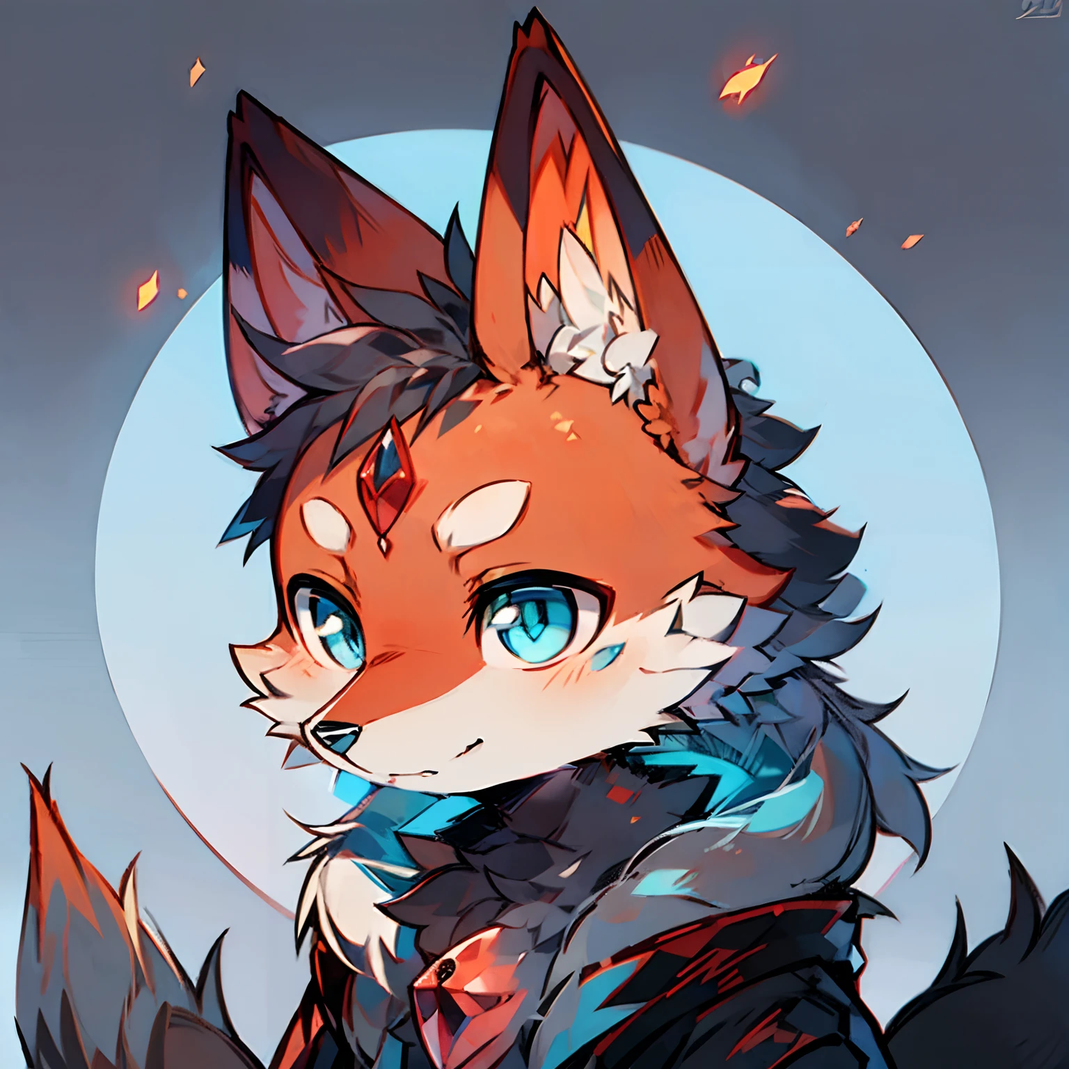 Black and gray,eyes blue,