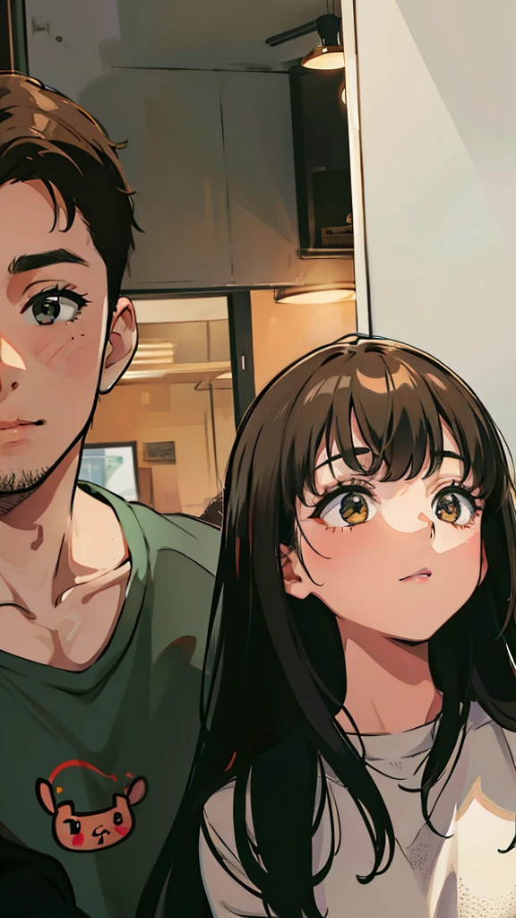 The girl snuggled into the boy's arms,Cute girl,Handsome boy,detail in face,couple,Love,Love,couple,