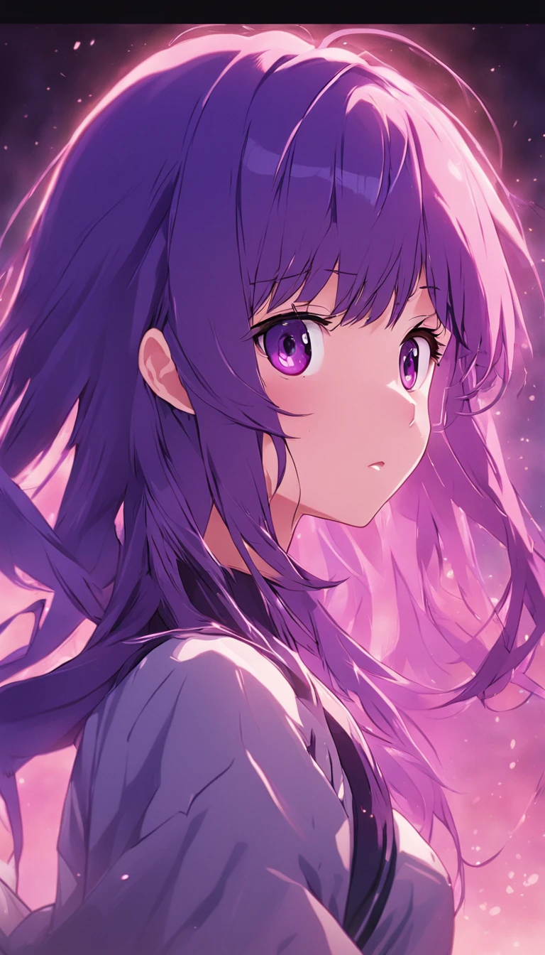 Purple hair，the maid outfit，
