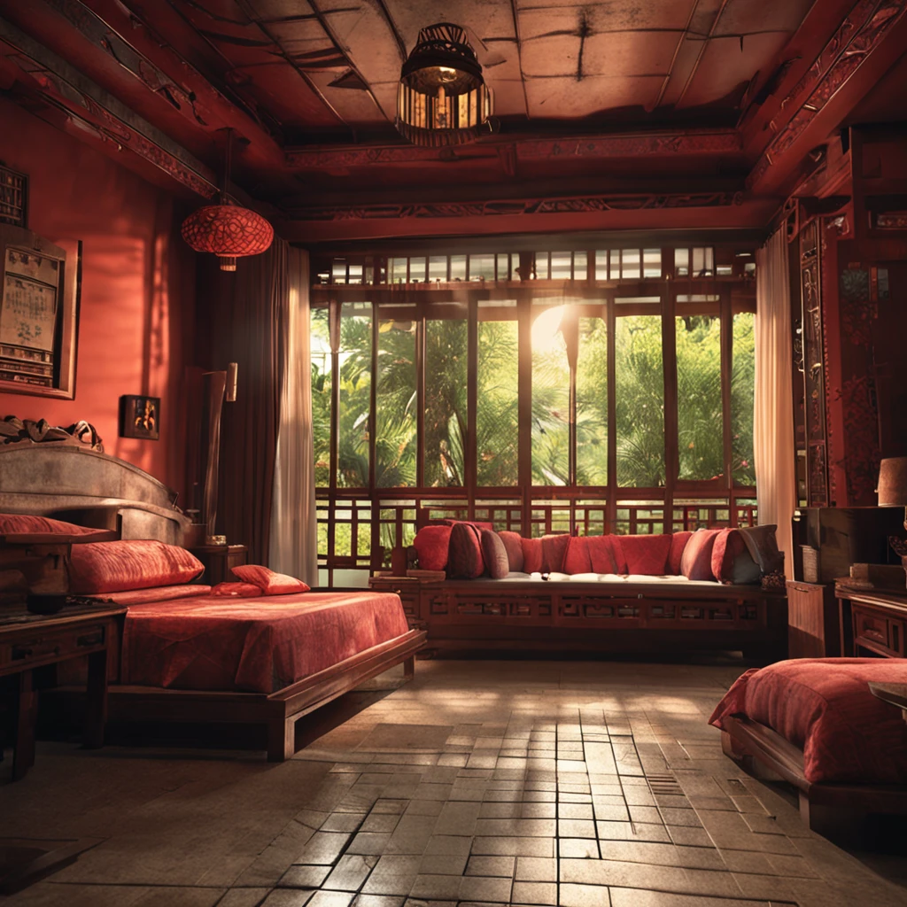 house,China-style,room interior,ssee-through,