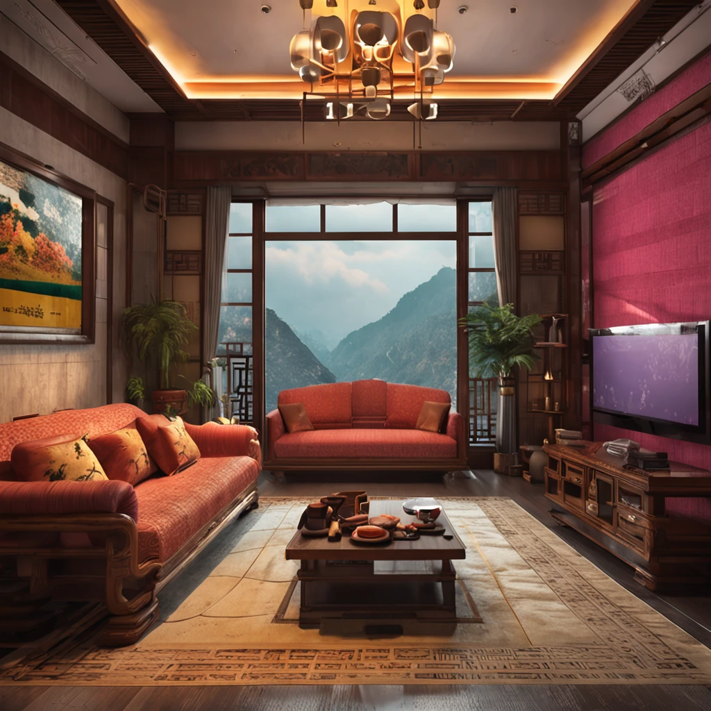 house,China-style,room interior,ssee-through,