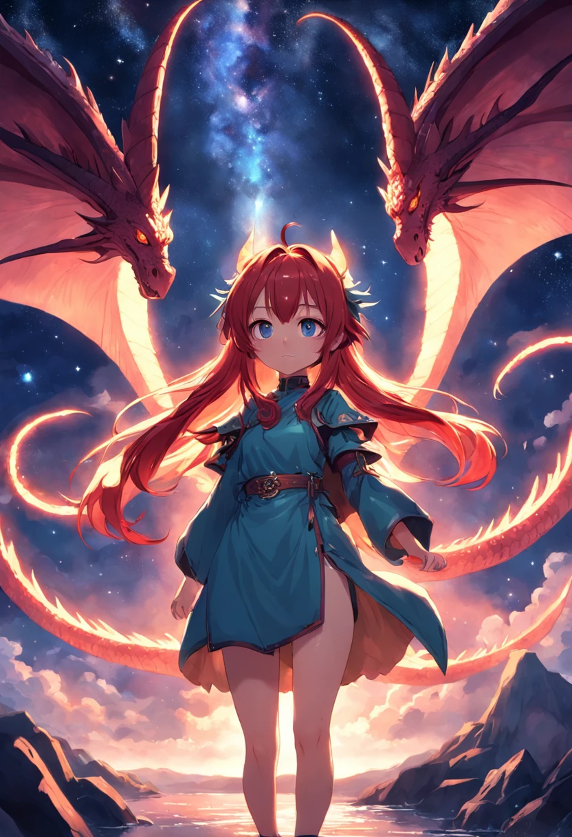 Kizi，redheadwear，Dragon's horn，starrysky，Faraway view