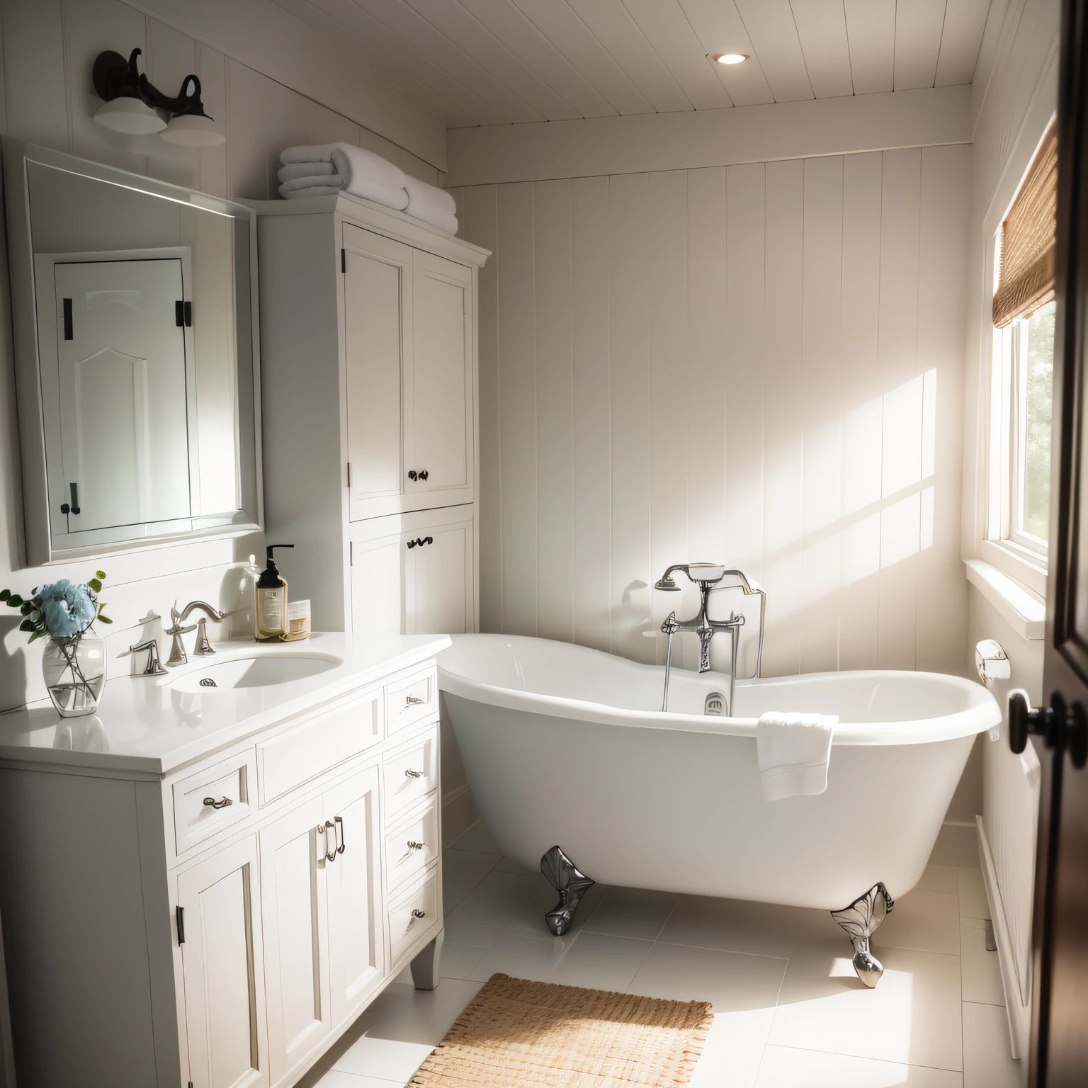 farmhouse white bathroom with Creating the Foundation