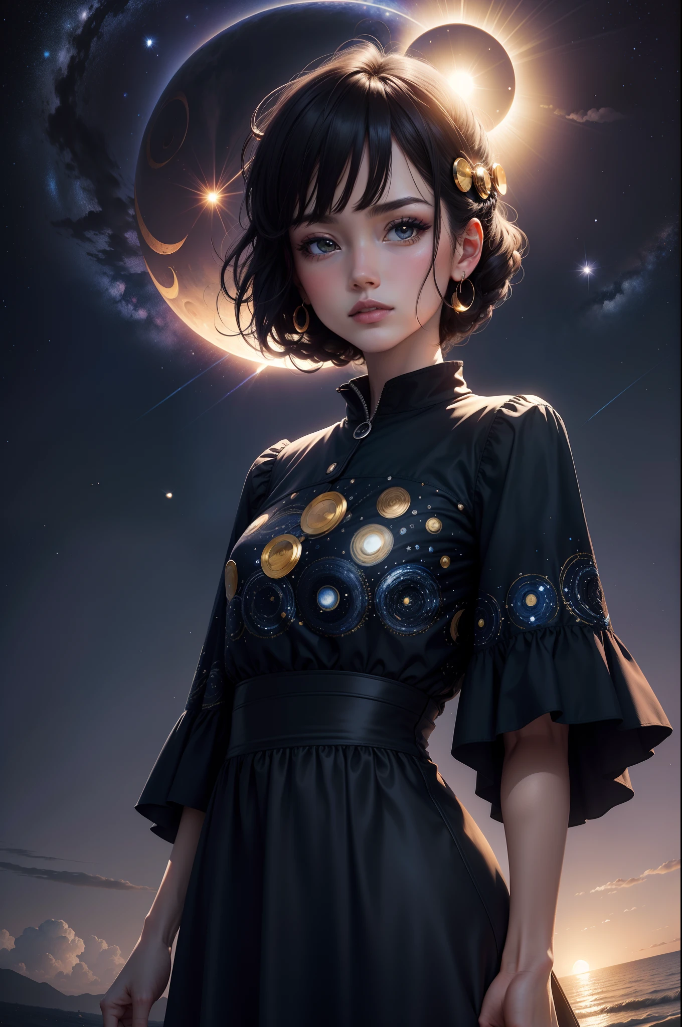 Eclipse with starry night style