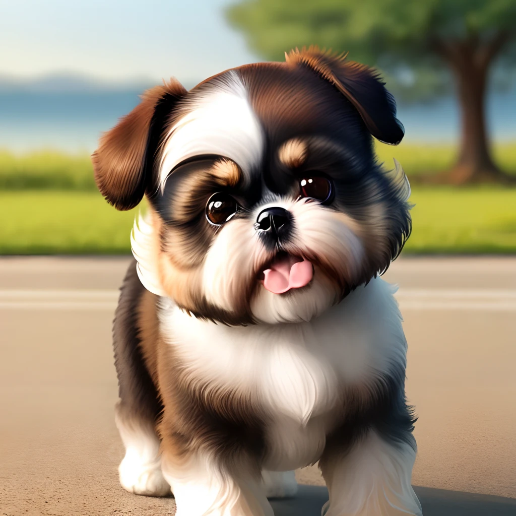 Shih Tzu is completely naked