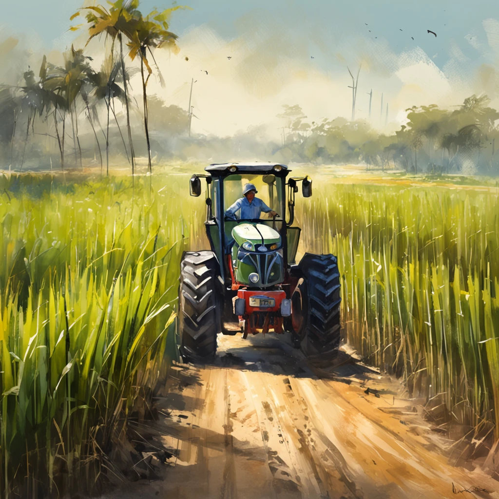 trator arando um campo de sugarcane, Uma sombra em Forma de andador, Luz azul no horizonte, Motor Unreal 5, cinemactic, Low-angle photography, motion blur, proFundidade de campo, dust, Cobblestones and dirt. arte splash, pingando tinta. Perfect color classification. inFluenciado por karel Appel e jeremy mann, Full of dramatic and threatening scenes, hiper-detalhado, Beautiful, detalhes insanos, detalhes intrincados, FotograFia Editorial, FotograFado com uma lente de 50mm, proFundidade de campo, Tilt Blur, Velocidade do obturador 1/1000, F/22. Mapas de luz, super brilhante