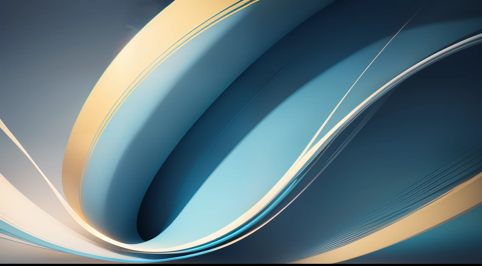 an abstract image with a light blue background and undulating smoke in light blue and golden white colors gradient, full screen