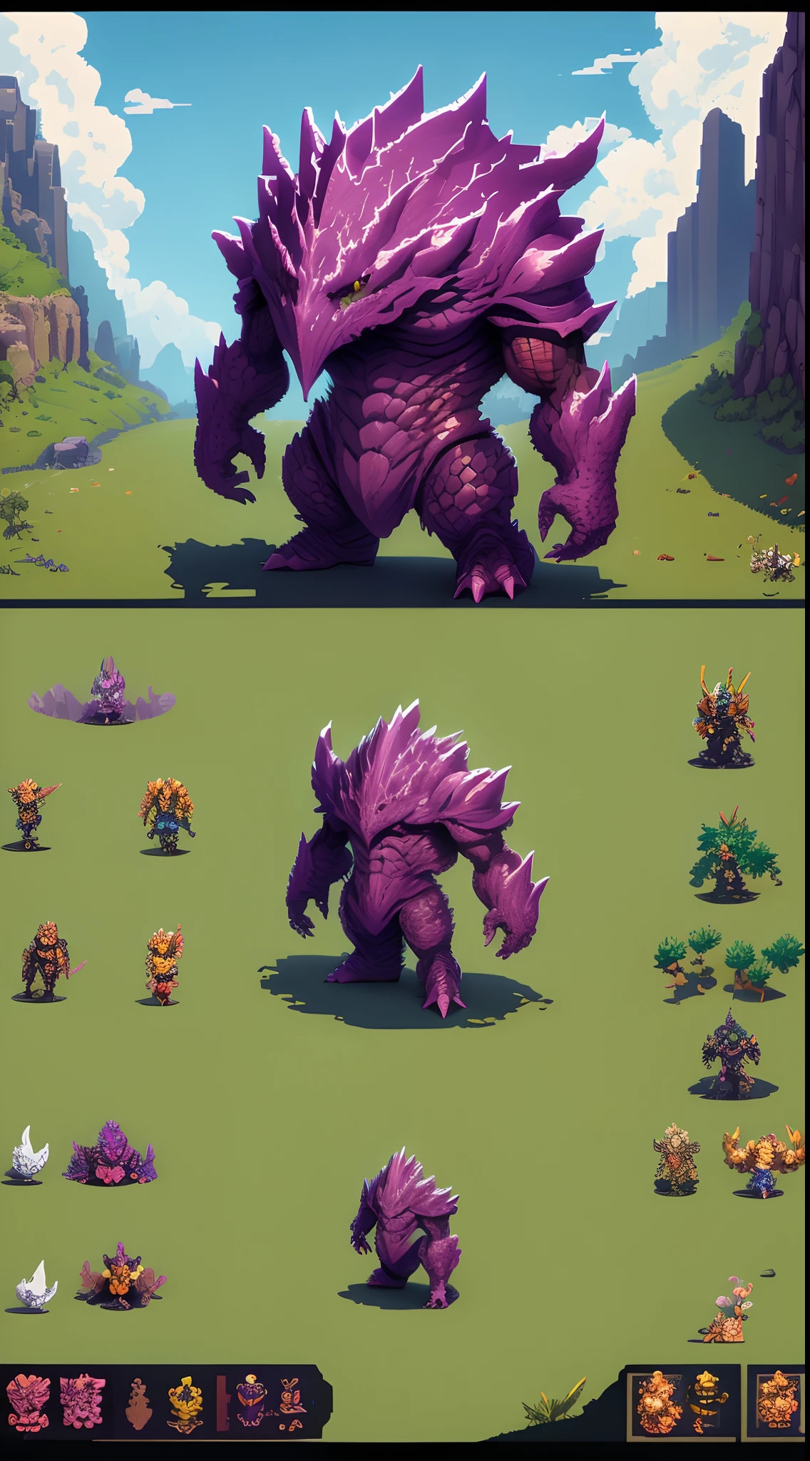 level boss monster in a jrpg game, clean lines, vibrant colors