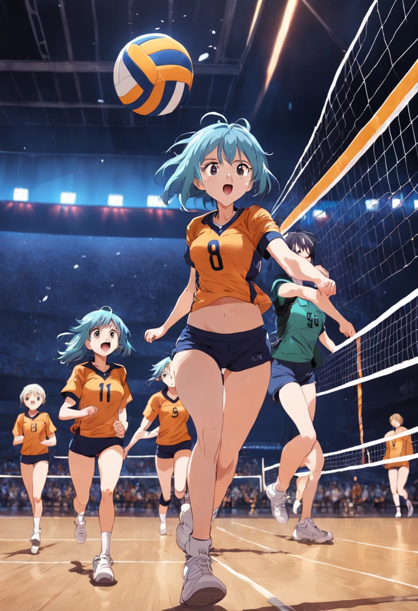 Volleyball team cute running