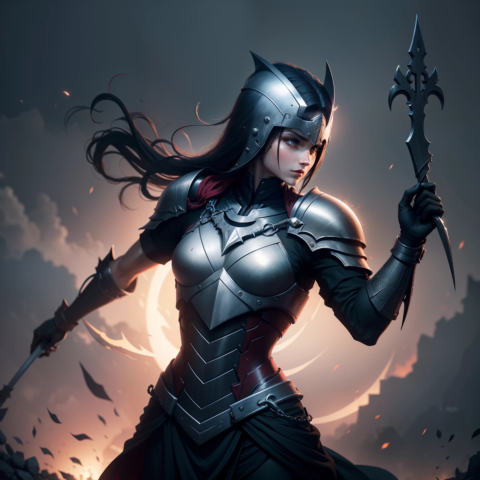 Iron sickle, Dark background