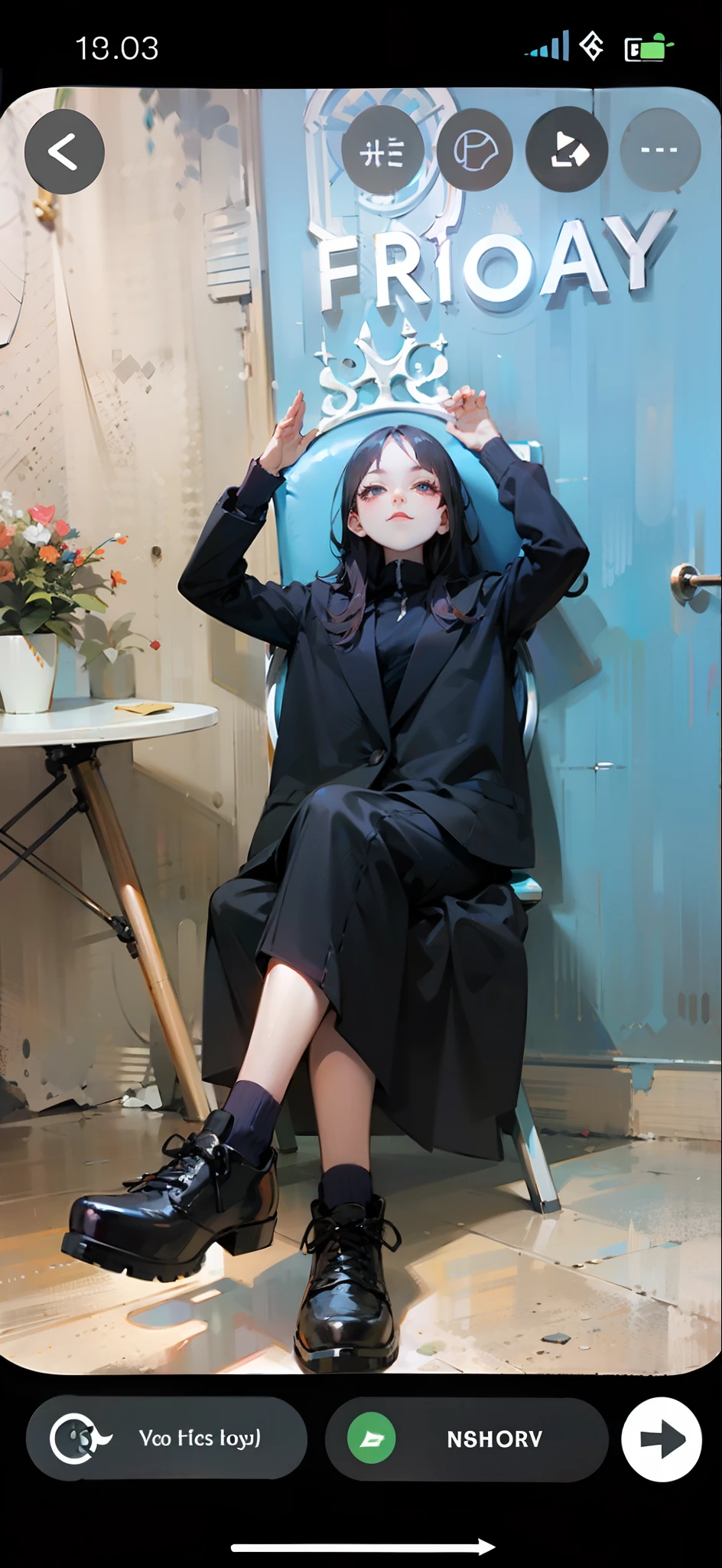 Symmetrical chair, slender and beautiful legs, sitting knee-together, legs open