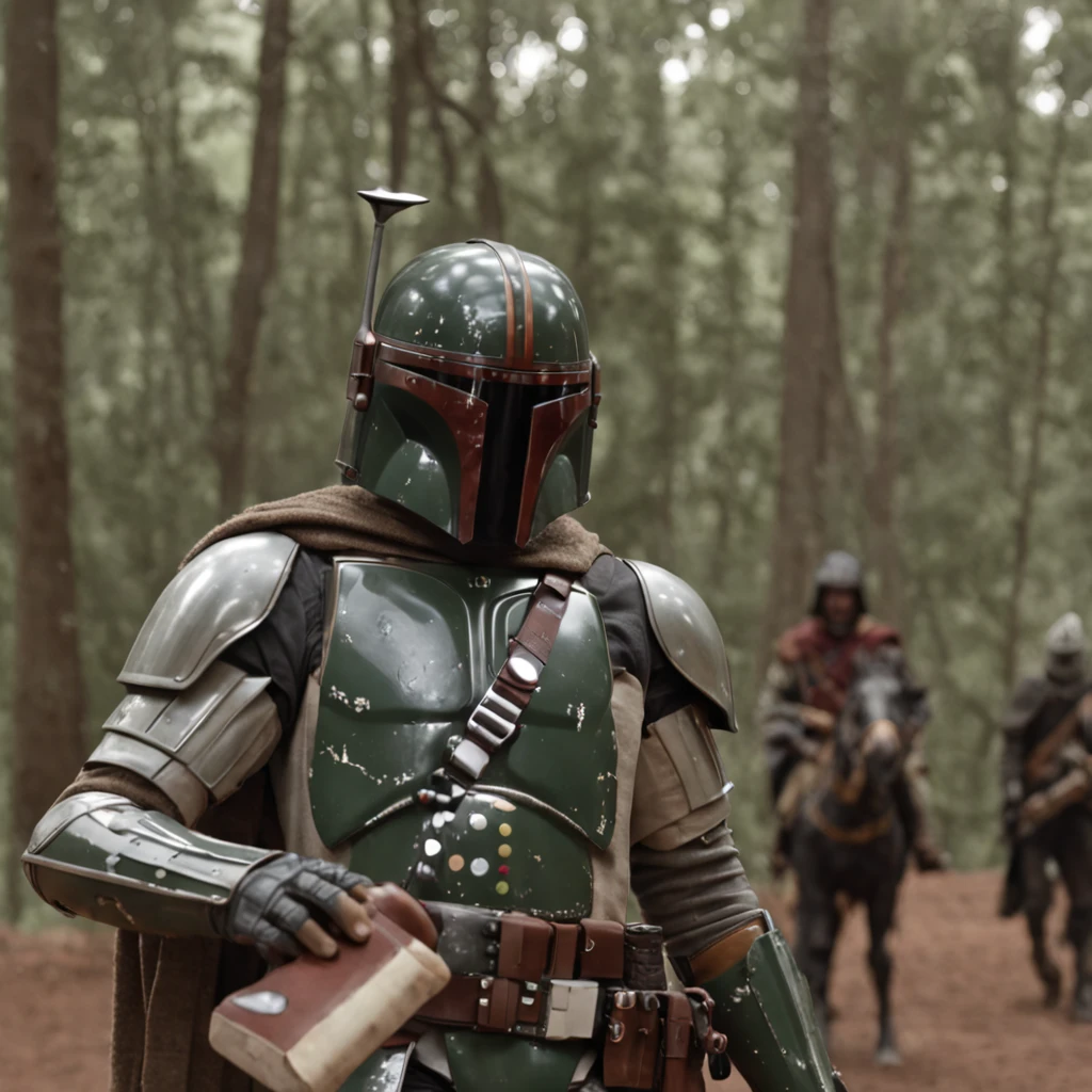 A Mandalorian a panoramic view,magic realism, Anime peito grande,master part, hiper HD, Super Detalhe, Detalhes altos, melhor qualidade, A high resolution, A high resolution, Premiados, Premiados, anatomicamente correto, 8k,),(Retrato de um nobre cavaleiro BOBA FETT,digno),(Um homem a cavalo,with sword in hand, poster art inspired by Kanō Hōgai, trending on pixabay, Renascimento, solomon kane, As Solomon Kane, O Terceiro Cavaleiro, cartaz do filme samurai, wuxia, Cavalo Guerreiro, Tim Bradstreet, vampire hunter d, Cavaleiro do Apocalipse, Gengis Khan, arabian samurai)