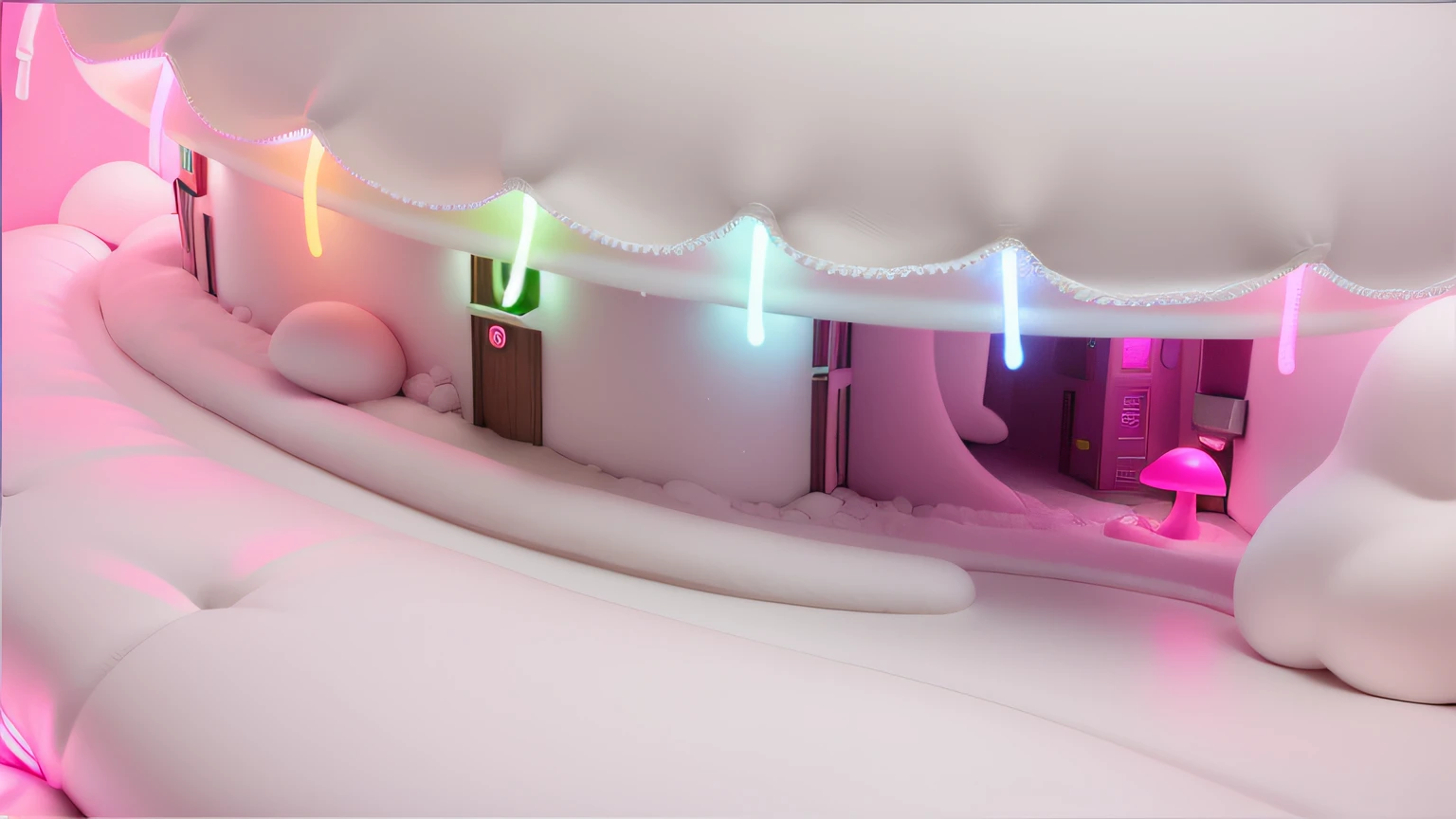 maquete. Neon dark pink mushroom. maquete. Neon Mushroom. Neve branca. maquete. neon light. cotton. maquete. dark pink mushroom.