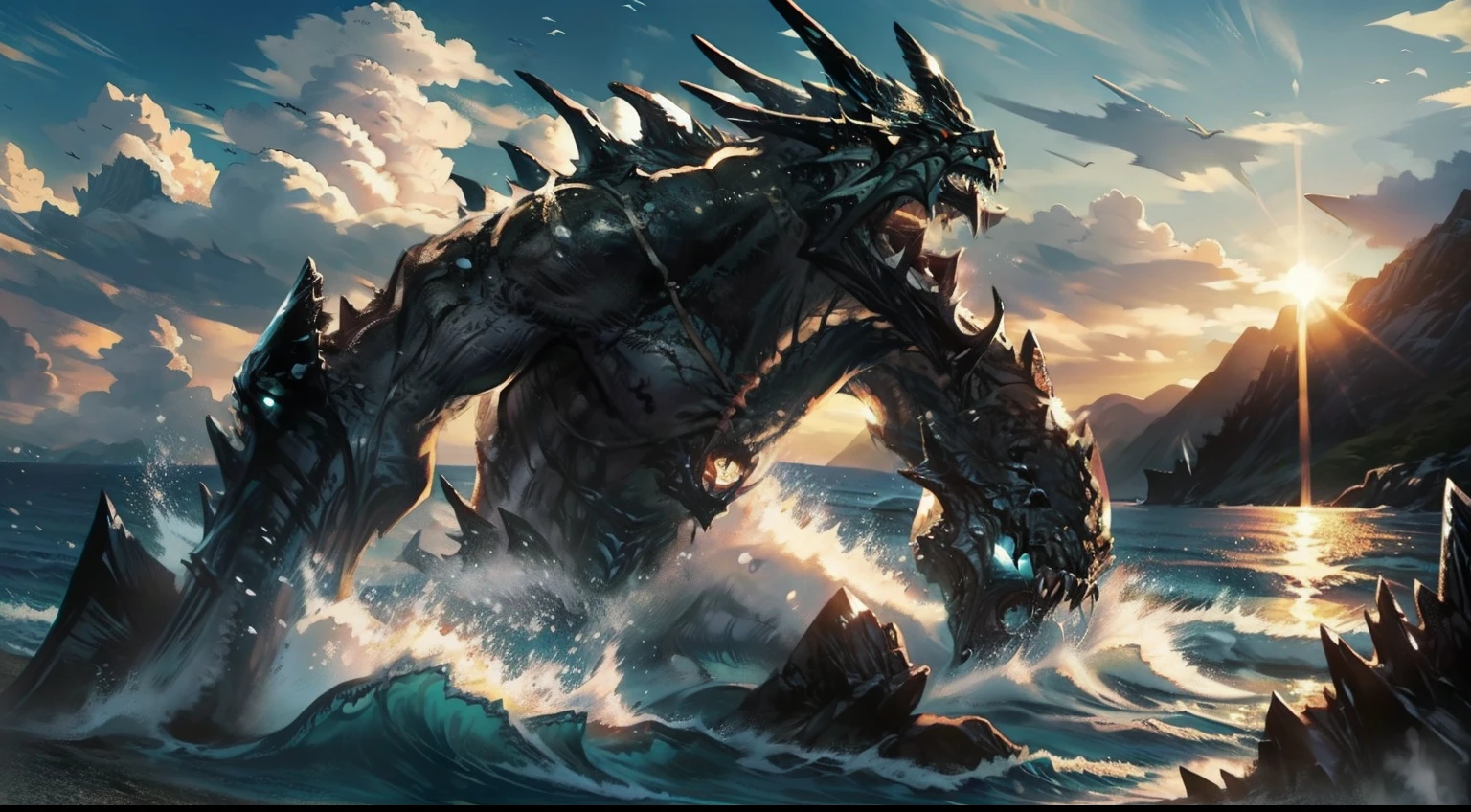 monster, scenery, ocean
