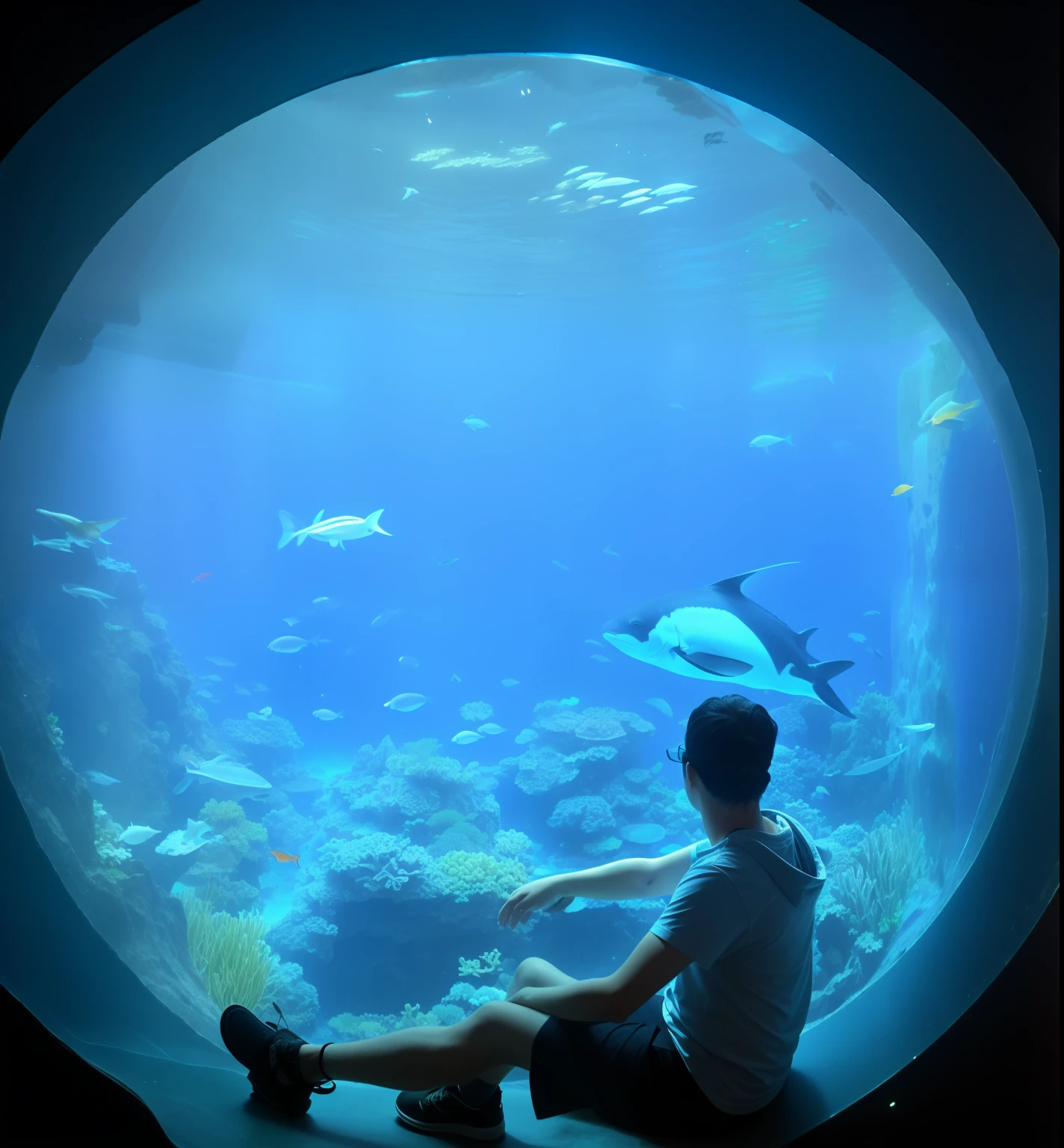 Alates watching manta rays in a large aquarium, Aquarium, A huge glass jar, big aquarium, photograph taken in 2 0 2 0, Biology Hall, giant whale tank with legs, taken in 2 0 2 0, fish tank, Giant aquarium in a natural cave, fish eye, amazing depth, okinawa churaumi aquarium, Biopods