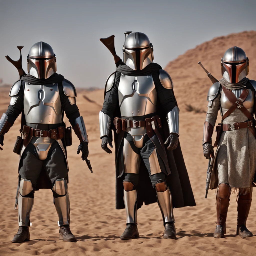 cinematic film still of  <lora:Mandalorian style:1.2>
in star wars universe a group of people in star wars the clone wars at blue night sky with star and mountains Mandalorian style, shallow depth of field, vignette, highly detailed, high budget, bokeh, cinemascope, moody, epic, gorgeous, film grain, grainy