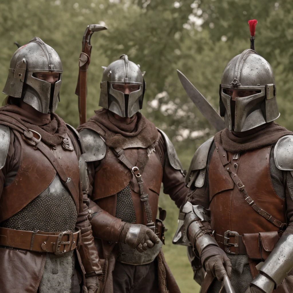 There are four soldiers standing，magic realism,master part, hiper HD, Super Detalhe, Detalhes altos, melhor qualidade, A high resolution, A high resolution, Premiados, anatomicamente correto, 8k，），（Retrato de 4 um nobres cavaleiros Ultron reptilianos  ，Magois Empire, Renascimento）estilo homem de ferro，with axe in hand, poster art inspired by Kanō Hōgai, trending on pixabay, Renascimento, solomon kane. Samurai, Egito Antigo, Mangolia ,China.