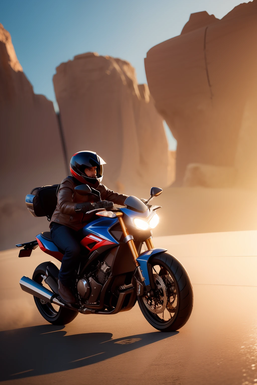 Speedy Gonzales riding a motorcycle, concept art, 4k