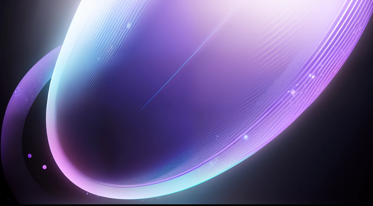 a light black background and particles of different sizes and shapes in light (blue, white, violet) colors gradient, full screen