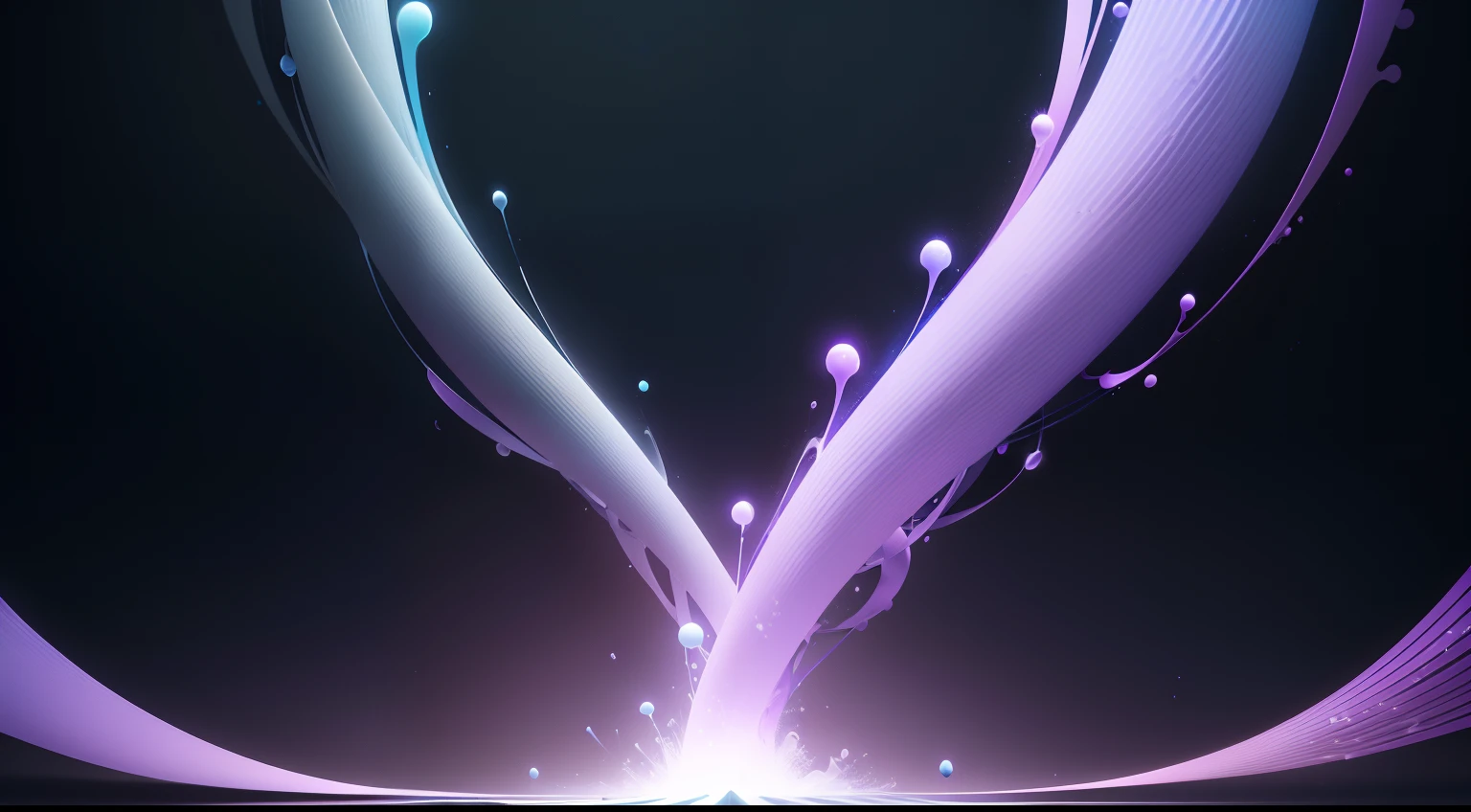 a light black background and particles of different sizes and shapes in light (blue, white, violet) colors gradient, full screen