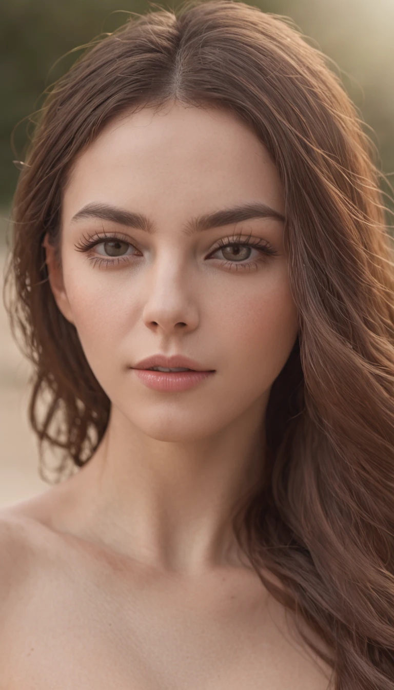qualidade superior、obra prima、big breast, retrato de corpo inteiro、(Fotorrealista:1.4)、FOTO CRU、Uma mulher nua、Textura facial detalhada、Cool summer beach without Bikini、--ar 16:9