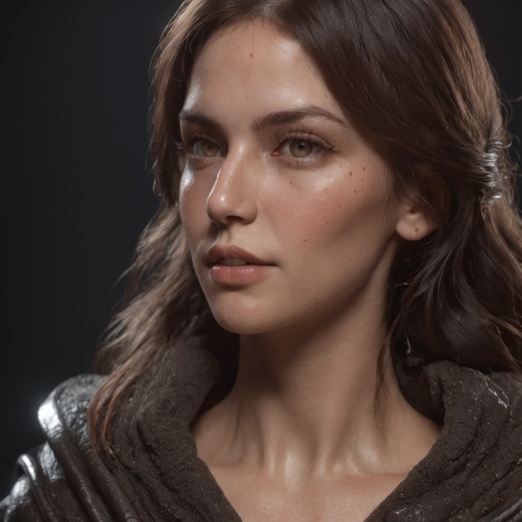 (professional 3d render:1.3) af (Realistic:1.3) most beautiful artwork photo in the world full body 8k unity render, action  shot, skin pore, very dark lighting, heavy shading, Detailed, Detailed face, (vibrant, photograph realistic, Realistic, Dramatic, Dark, Sharp focus, 8K), (Old leather garments damaged by weathering:1.4), ((((Wear fur)))), (Intricate:1.4), decadent, (Highly detailed:1.4), Digital painting, rendering by octane, art  stations, concept-art, smooth, Sharp focus, illustration, Art germ, (loish:0.23), wlop ilya kuvshinov, and greg rutkowski and alphonse mucha gracias, (Global illumination, Studio light, volumettic light), heavy rain, particles floating, lotr, fantasy, elf, full bodyesbian, ((Dark and ancient city background:1.3)),CGSesociety,art  stations Capture the essence of timeless beauty in a photograph. Show us the allure of a 30-year-old woman with thick, dark hair, reminiscent of the gorgeous Jade Taylor. Whether she appears as a 27-year-old, a 23-year-old, a 28-year-old, or even a 29-year-old, aim for a stunning half-body shot that transcends age. Let her age of 22 be a mere detail in this portrayal of captivating beauty.