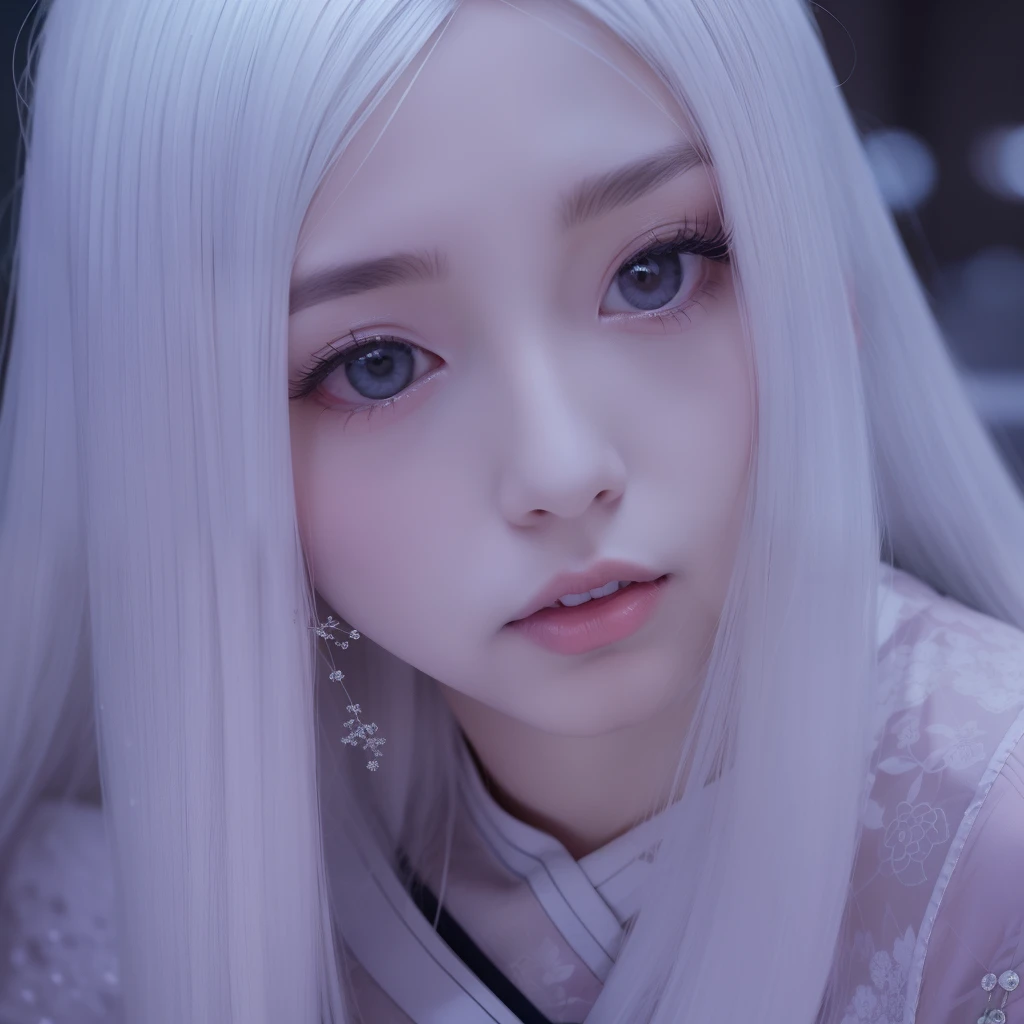 Kaguya otsutsuki. A woman was looking back and gazing intently. She has long silver hair. He also had a white as snow. Her lips were very red. She was seen wearing a silver ongsam. She looks so beautiful and realistic