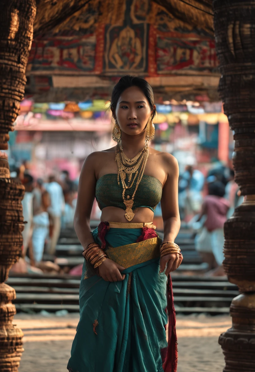 hyper realistic myanmar girl, big breast, without clothes, no art, natural look