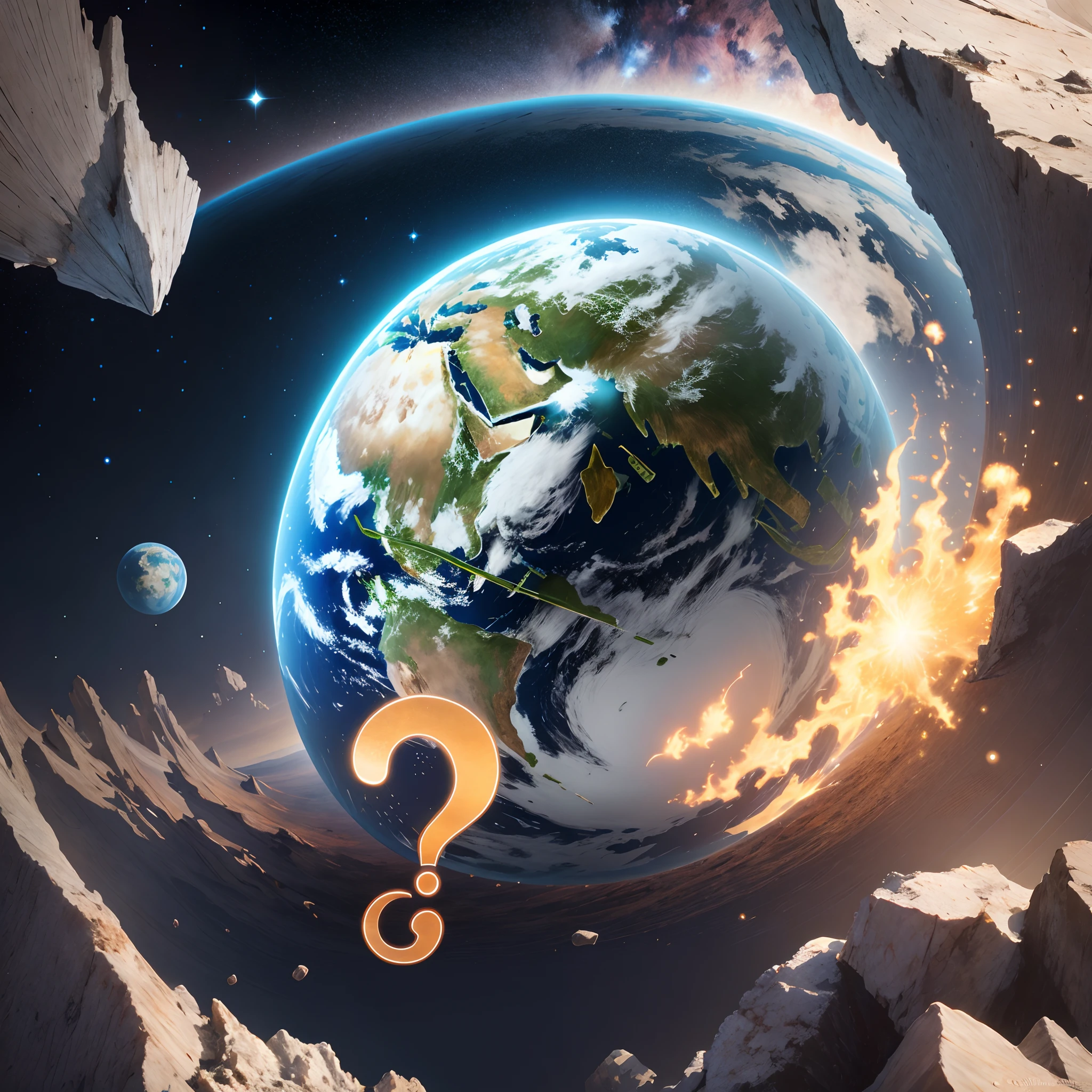 Planet Earth with a question mark