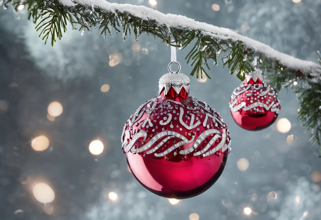 A sparkling array of Swarovski Christmas ornaments, Each one is unique and dazzling.