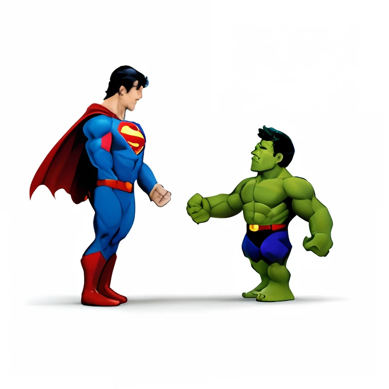 Hulk face to face with Superman --auto --s2