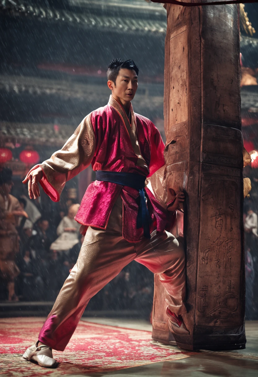 top-quality、​masterpiece、超A high resolution、(realisitic:1.4)、Detailed face、solo、１human male、Dark hair、glistning skin、dense skin、(asian human)、architectural、(absurderes、hight resolution、Ultra-detail)、、1 male、Adults、(Man's, 23 years old)、a handsome、tall muscular man、broad shoulder、extra very short hair、angular jaws、thick neck、thick eyebrow、extra very short hair、A darK-haired、fine eyes and detailed face、 Highly detailed CG Unity 8K wallpapers、intricate-detail、(Style Swirl Magic:0.7)、looking at the spectator、solo、(full body Esbian:0.6)、Detailed background、A detailed face、dynamicposes、、Urban background、dynamic compositions、 big muscle、、((((Crotch bulge))))、a handsome、 ((masutepiece:1.4, Best Quality)), ((masutepiece, Best Quality)), (photographrealistic:1.4)、(((Fireworks Festival)))、sports wear、 Pubic hair, open legs, ,  abs, ((Erection 1.2)), (Moccoli: 1.4),  Sweating, (He is wet, Wet 1.2),, (Slipping thin underwear, Wet and beautiful 1.4)), Blood vessels in the arm、、Chinese Bishonen、(Stroll through the city of fireworks displays:1.2), food stand, (Dark blue silk yukata:1.3),   Smile, red blush,（the perfect body：1.1）、（shorth hair：1.2）、FULL BODYSHOT,（Very elaborate CG 8K wallpapers）、（extremely delicate and beautiful）、（​masterpiece）、（top-quality）:1.0)、(超A high resolution:1.0)、[hight resolution]、detailed skins、Ultra-detail ((colourfull)), male people、Japan though、Vermilion band