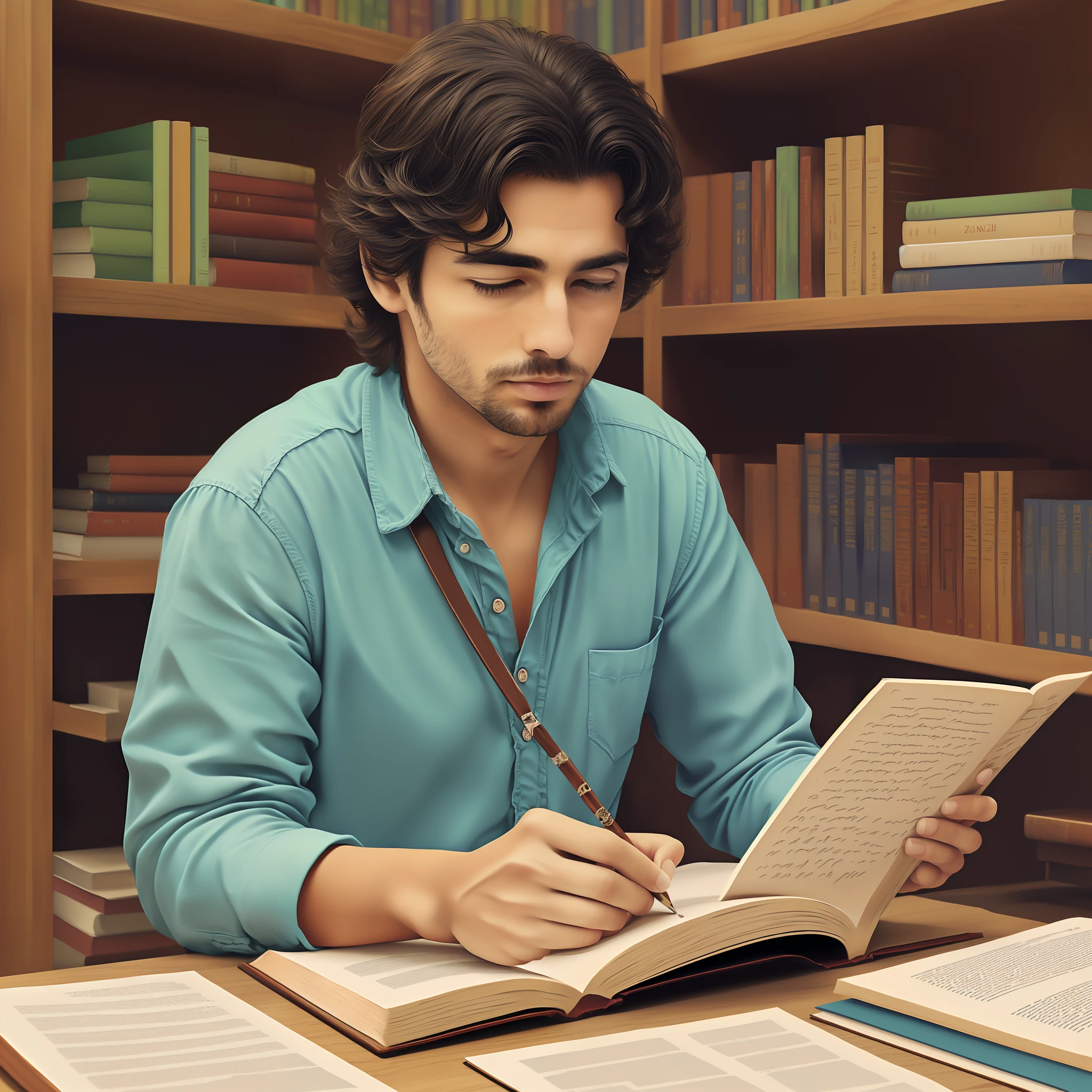 homem fazendo uma leitura e aquirindo conhecimento --auto --s2