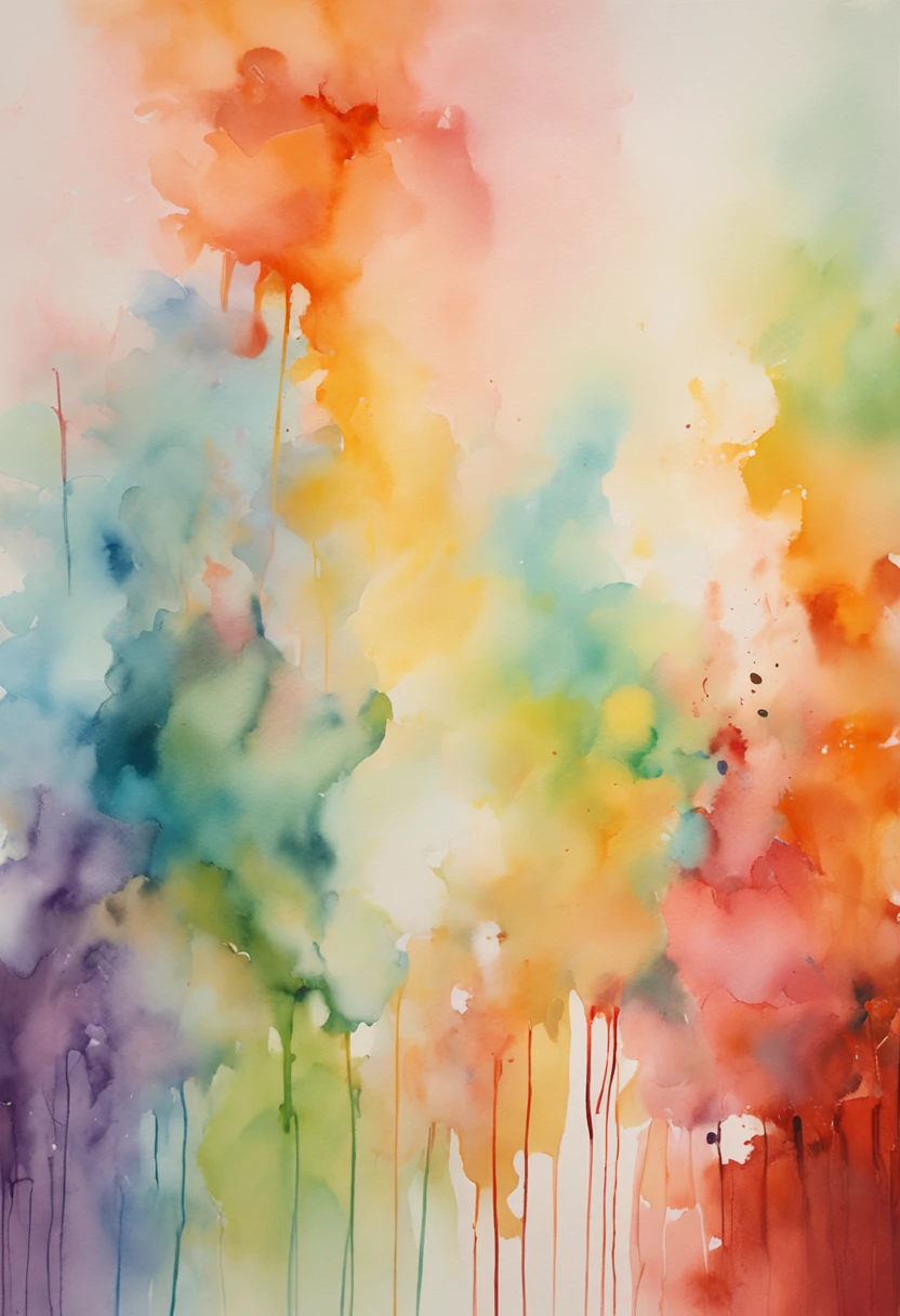 top-quality、​masterpiece、Soft Focus , Bright gradient watercolor , Dreamy , White background、girl、cafes