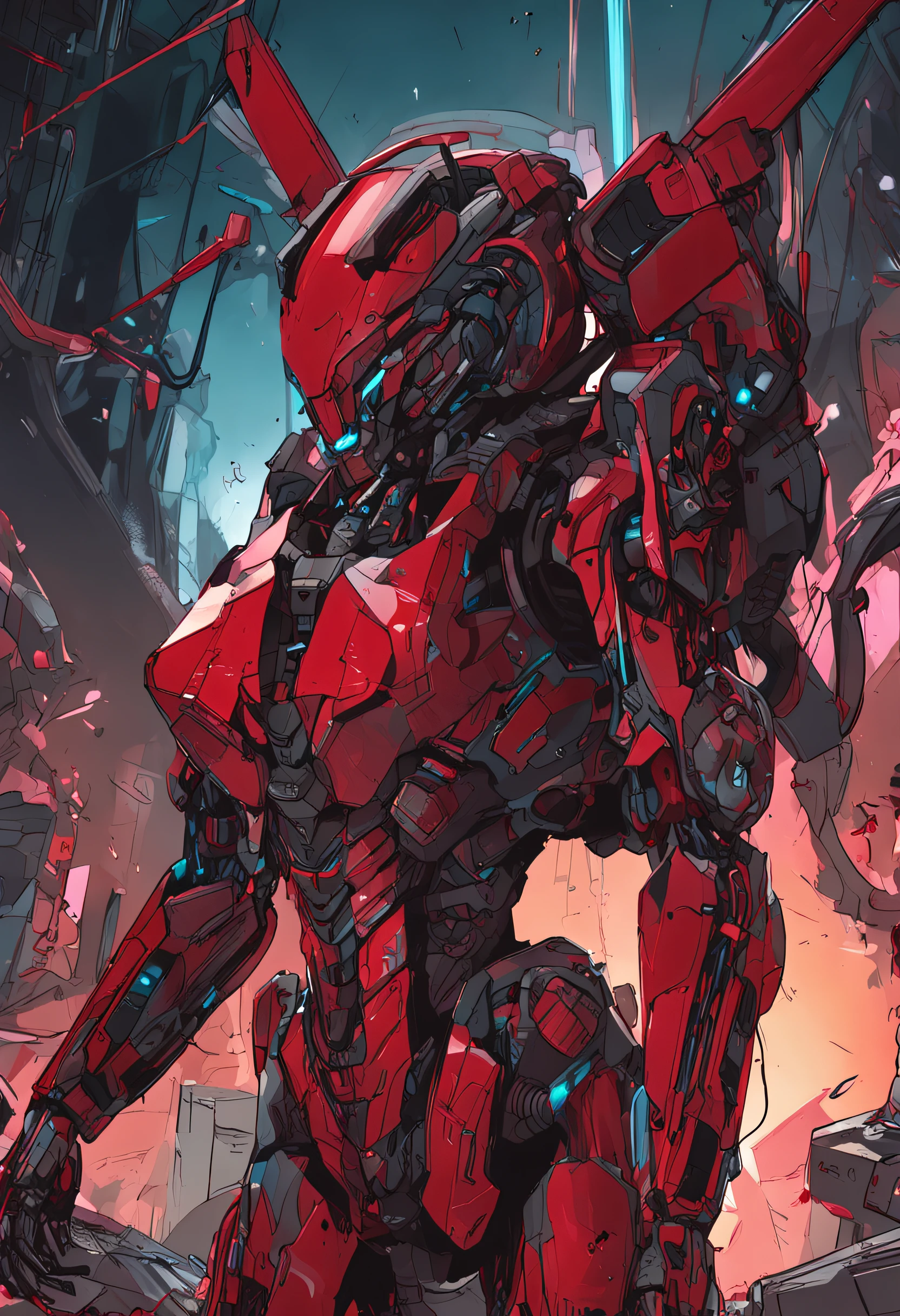 Crimson Woman Mech,galactic,karo,Fall