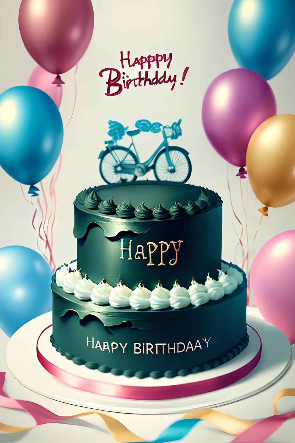 happy birthday、a cake、Congratulatory message、Background decoration only