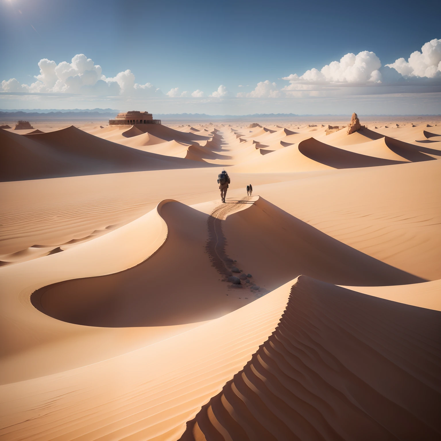 In the great desert。
