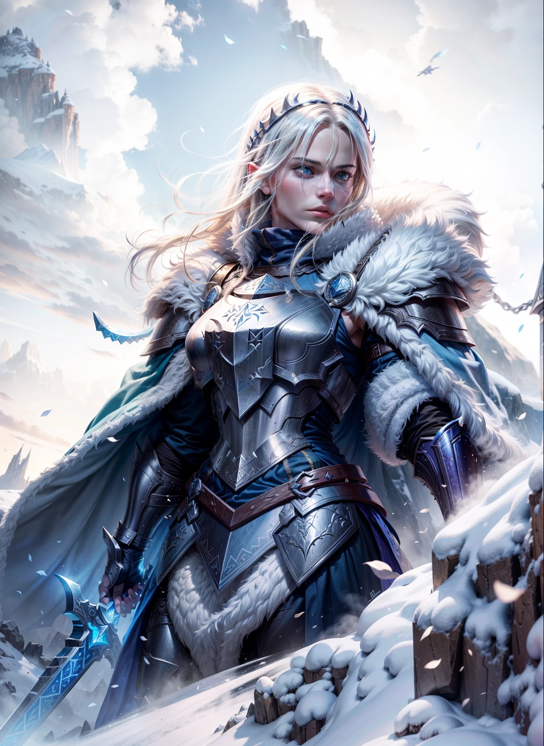 Asgard,Artoria Pendragon,Senhora Cavaleiro,Anatomia correta,epic fantasy digital art,tmasterpiece,8k,high-definition resolution,desenho detalhado,Qulidade Superior,, Epic composition,